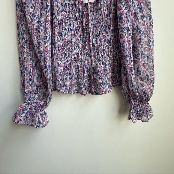NWT Lucy Paris Mabel Floral Coquette Smocked Puff Sleeve Blouse Cottagecore XS - Picture 11 of 12